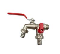 Générique robinetd'extérieur - Répartiteur Double Sortie 15 x 10 cm, robinetdurable en de Zinc, robinetd'eau à 2 Voies avec Valve Anti-Fuite, contrôle du débit Fluide | robinetde Jardin pour l'arros