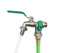 Générique robinetd'extérieur - Répartiteur Double Sortie 15 x 10 cm, robinetdurable en de Zinc, robinetd'eau à 2 Voies avec Valve Anti-Fuite, contrôle du débit Fluide | robinetde Jardin pour l'arros