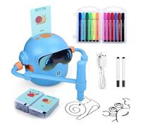 Générique Robot De Dessin, Robot De Dessin Rechargeable 1800 mAh pour, avec 100 Cartes & Stylo, Jouet d'apprentissage de la Peinture Interactif pour Voyage, École, Maison & Temps