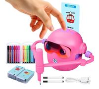 Générique Robot De Dessin, Robot De Dessin Rechargeable 1800 mAh pour, avec 100 Cartes & Stylo, Jouet d'apprentissage de la Peinture Interactif pour Voyage, École, Maison & Temps