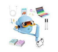 Générique Robot dessinateur Enfant Jouet Éducatif Interactif avec 100 Cartes de Dessin, Guide Vocal, 12 Feutres Colorés & Batterie USB-C - Cadeau Créatif pour Filles, Garçons 3 à 9 Ans (Bleu1)