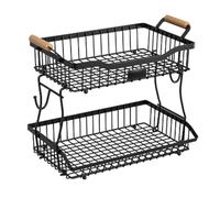 Générique Robusto portafrutta da banco, Organizer per cucina, dispensa espositiva (Black, 41X32X24CM)