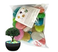 Générique Rocks - 20pcs Glow Decorative Pebbles, Multi Color Stone Collection, Bright Night Light Landscape Chips Set | for Plants Pots Lawn Path Patio Yard Aquarium