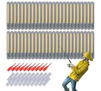 Générique Rod Tip Glow Sticks 50 Pack | Fluorescent + ABS Durable Fishing Accessories | Glow in The Dark Terminal Tackle Floats for Outdoor Night Fishing, Easy Bite Detection, Angler Gear