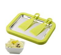 Générique Roll-Maschine - Tragbare Edelstahl Eiscremeplatte, Lebensmittelechte Yogurt Mit 2 Schabern, Schnelle DIY Dessert Herstellung Für Küche Party Camping Sommer Geburtstage