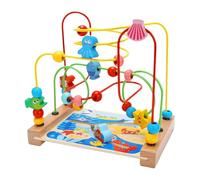 Générique Roller Coaster Bead Maze, Wooden Maze Toy, Toddler Sensory Track Toy, Interactive Table Activity for Kids Age 1-3, Hand-Eye Coordination & Fine Motor Development Play Tool, Oceaan