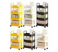 Générique Rolling Cart - 3 Tier Storage Trolley, Smooth Wheels Mobile Organizer Rack, Strong Frame Utility Shelf with Handle Easy Moving Organizer Solution for Kitchen Living Room Workplace Home Use