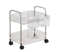 Générique Rolling Cart - Acrylic Multi-Layer Snack Trolley | Storage Cart with Lockable Wheels - for Office Home Kitchen 93.5 * 34 * 22cm/36.8 * 13.4 * 8.7inch Dorm Bedroom Pantry Craft Salon