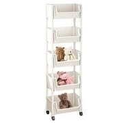 Générique Rolling Cart Organizer, Multi-Tier Book Carts with Wheels, Toys and Stationery Storage, Snack Organizer for Small Rooms, Narrow Spaces, Study Room ands Classroom