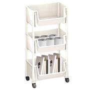 Générique Rolling Cart Organizer, Multi-Tier Storage Trolley, 11.61x7.68x48.43 inches Portable Ideal Smart Solution Shelf, Wheels Mobile Organizer for Books Toys Snacks, Rooms Study, Dorm