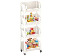 Générique Rolling Cart Organizer, Multi-Tier Storage Trolley, 11.61x7.68x48.43 inches Portable Ideal Smart Solution Shelf, Wheels Mobile Organizer for Books Toys Snacks, Rooms Study, Dorm