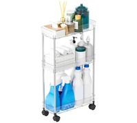 Générique Rolling Cart, Tiered Organizer, Rolling Utility Cart, for Bathroom, Living Room, Kitchen, Multifunctional, Compact and Space Saving Storage Solution, Product Weight is 1650g