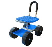 Générique Rolling Garden Cart with Seat, Adjustable Cart Wheels, 360 Degree Swivel Gardening Chair, Sturdy Outdoor Tool Tray, Comfortable Mobile Bench for Planting and Weeding Tasks