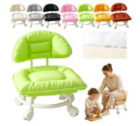 Générique Rolling Low Stool with Backrest, Cloud Comfort Swivel Stool，Green