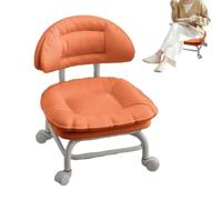Générique Rolling Low Stool | with Backrest Compact Small Chair with Wheels