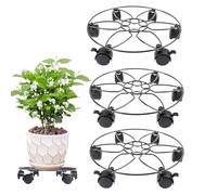 Générique Rolling Plant Stand, Smooth Mobility Planter Cart, 12 inch Tray for Indoor Outdoor Heavy Duty Metal Gardening Equipment 6 Swivel Casters Flower Pot Mover with Load Support Potted Transport
