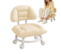 Générique Rolling Stool, Backrest and Casters Padded Ergonomic Low Chair