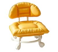 Générique Rolling Stool - Mobile PU Leather Seat | Thick Padded Cushion | Shoe-Changing Stool for Home Garage Shop Library Studio Pedicure ChildcareHousehold Cleaning