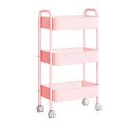 Générique Rolling Storage Cart, 3-Tier Movable Storage Organizer, Multifunctional Shelf Trolley for Kitchen, Bathroom, Office, Laundry Room, Art Supplies, Craft Tools