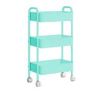 Générique Rolling Storage Cart, 3-Tier Movable Storage Organizer, Multifunctional Shelf Trolley for Kitchen, Bathroom, Office, Laundry Room, Art Supplies, Craft Tools