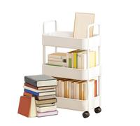 Générique Rolling Storage Cart - ABS | Multifunctional Movable Storage Organizer with Handles | Rolling Utility Cart, Mobile Bookshelf for Home Kitchen Living Room Bathroom Office