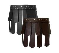 Générique Roman Leather Skirt With Belt, Retro Leather Skirt