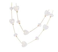 Générique Romance Ambiances Collier avec pendentif double cœur et cristaux œil de chat pour un réglage mystérieux à faible luminosité