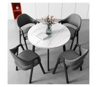 Générique Rond Ensemble De Table à Manger, Table Ronde Salle MangerTable Chaise Encastrable, 4 Chaises Encastrables, Chaise Ergonomique, Capacité de Charge élevée(Dark Gray)