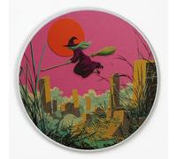 Générique Rond Tapis 80 cm Diamètre Table Basse Coloré, Fantastique Sorcière Halloween Decors Dessin Animé Super Doux Tapis Rond pour Couloir