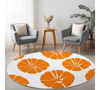 Générique Rond Tapis de Salon Motif Simple De Style Médiéval 160 cm Doux Antidérapant Lavable en Machine Tapis Rond Couleur Orange, pour Salon Chambre d'enfant Chambre de Gamer, décoration de Chambre