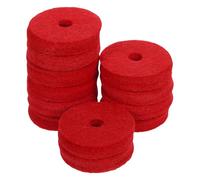 Générique Rondelles Feutre de Cymbale 12 Pièces Amortisseur Anti-Vibration Double Couche Compatible pour Batterie en Performances en Direct Rouge