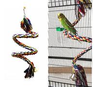 Générique Rope Perch,Reliable Chew Toys with Bell for Parrots - Easy to Spiral Bird Toy, Boost Teeth Health for African Greys Conure Eclectus Budgies Parakeet Cockatiel