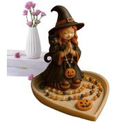 Générique Rosary Storage Box, Halloween Girl Keepsake, 0.78in Jewelry Trinket Organizer, Elegant Decorative Storage, Authentic Wood Material for Earrings, Bracelets, Beads, Keepsakes
