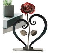 Générique Rose en métal à Offrir - Décoration en Forme de cœur avec Rose métallique | Fleurs artificielles élégantes pour Femme, Petite Amie, Salon, Chambre ou Bureau.