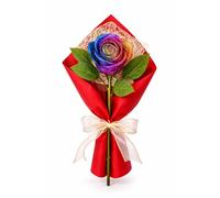 Générique Rose éternelle Multicolore pailletée - Fleur Artificielle décorative - Cadeau Romantique Original - Décoration Maison