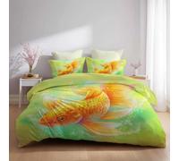 Générique Rose Housse de Couette 200 x 200,Bande Dessinée Mer Coucher De Soleil Grue,Parure de Lit, Housse de Couette Duveteux Imprimée Reversible Microfibre+Taie d'oreiller 65 x 65(2)