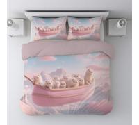 Générique Rose Mignon Rêveur Guérison Sucré Conte De Fées Housses de couettes Douce parures de lit avec Fermetures éclair avec Taie Oreiller 140 x 200cm