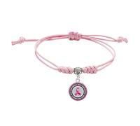 Générique Rose Octobre Bracelet Femme, 2025 Cancer du Sein Accessoire Bijou Femme Ruban Rose Bracelet Ruban RéGlable Accessoires Octobre Symbolique Soutien aux Proches