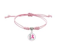 Générique Rose Octobre Bracelet Femme, Bracelet Soutien Malades Cancer Bijou Espoir Pour Octobre Rose RéGlable Ruban Bracelets Cancer du Sein Accessoire Événements Caritatifs