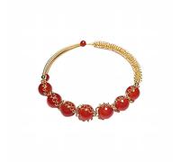 Générique Rose Phrases Bracelet Jonc Messages Classique Bracelet Gemme Bracelet Coloré Jonc Bracelet Perle Messages Rhodonite Bijoux (Red, One Size)