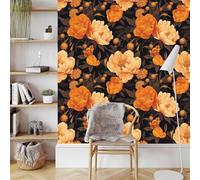 Générique Rose Pivoine Papier Peint Autocollant 0.4X5 M 3D Fleurs Oiseau Meuble Film Décoratif Imperméable Mat Stickers Collant Rouleau Facile à Nettoyer pour Surface Mural Porte Armoire Cuisine