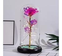 Générique Roses Eternelle Lumineuse, Cadeau Femme, Saint Valentin Roses Eternelle sous Cloche, Dôme en Verre Roses éternelle avec lumière LED et Base, Cadeaux St Valentin, Fête des Mères