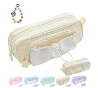 Générique Rosy Posy Pencil Case, 2025 New RosyPosy Kawaii Pencil Case, Large Capacity Drawstring Multi-Pocket Design, Cute Aesthetic Pouch Holder, Waterproof, Soft (Yellow)