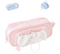 Générique Rosy Posy Pencil Case, 2025 New RosyPosy Kawaii Pencil Case, PencilCase Big Capacity, Large Capacity Drawstring Multi-Pocket Design, Waterproof, Soft (Pink)