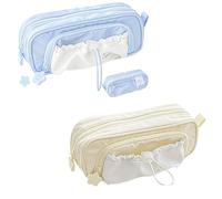 Générique Rosy Posy Pencil Case, 2025 New RosyPosy Kawaii Pencil Case, PencilCase Big Capacity, Large Capacity Drawstring Multi-Pocket Design, Waterproof, Soft (Blue+Yellow)