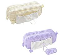 Générique Rosy Posy Pencil Case, 2025 New RosyPosy Kawaii Pencil Case, PencilCase Big Capacity, Large Capacity Drawstring Multi-Pocket Design, Waterproof, Soft (Purple+Yellow)