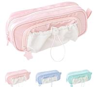 Générique Rosy Posy Pencil Case, Kawaii Pencil Case with Rosy Posy Pens, Counting Stars PencilCase Big Capacity, Cute Aesthetic Pouch Holder Drawstring Pen Case (Pink)