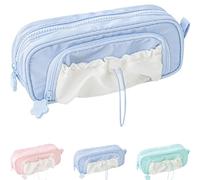 Générique Rosy Posy Pencil Case, Kawaii Pencil Case with Rosy Posy Pens, Counting Stars PencilCase Big Capacity, Cute Aesthetic Pouch Holder Drawstring Pen Case (Blue)