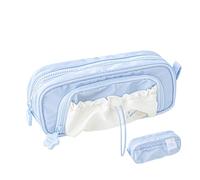 Générique Rosy Posy Pencil Case Kawaii Pencil Case with Rosy Posy Pens Cute Aesthetic Pouch Holder Drawstring Pen Case Counting Stars PencilCase Big Capacity (Blue)