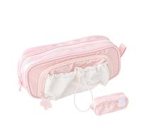 Générique Rosy Posy Pencil Case Kawaii Pencil Case with Rosy Posy Pens Cute Aesthetic Pouch Holder Drawstring Pen Case Counting Stars PencilCase Big Capacity (Pink)